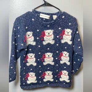 Marisa Christina Vintage Wool/Cotton/Angora Teddy Bear Winter Sweater Size Small